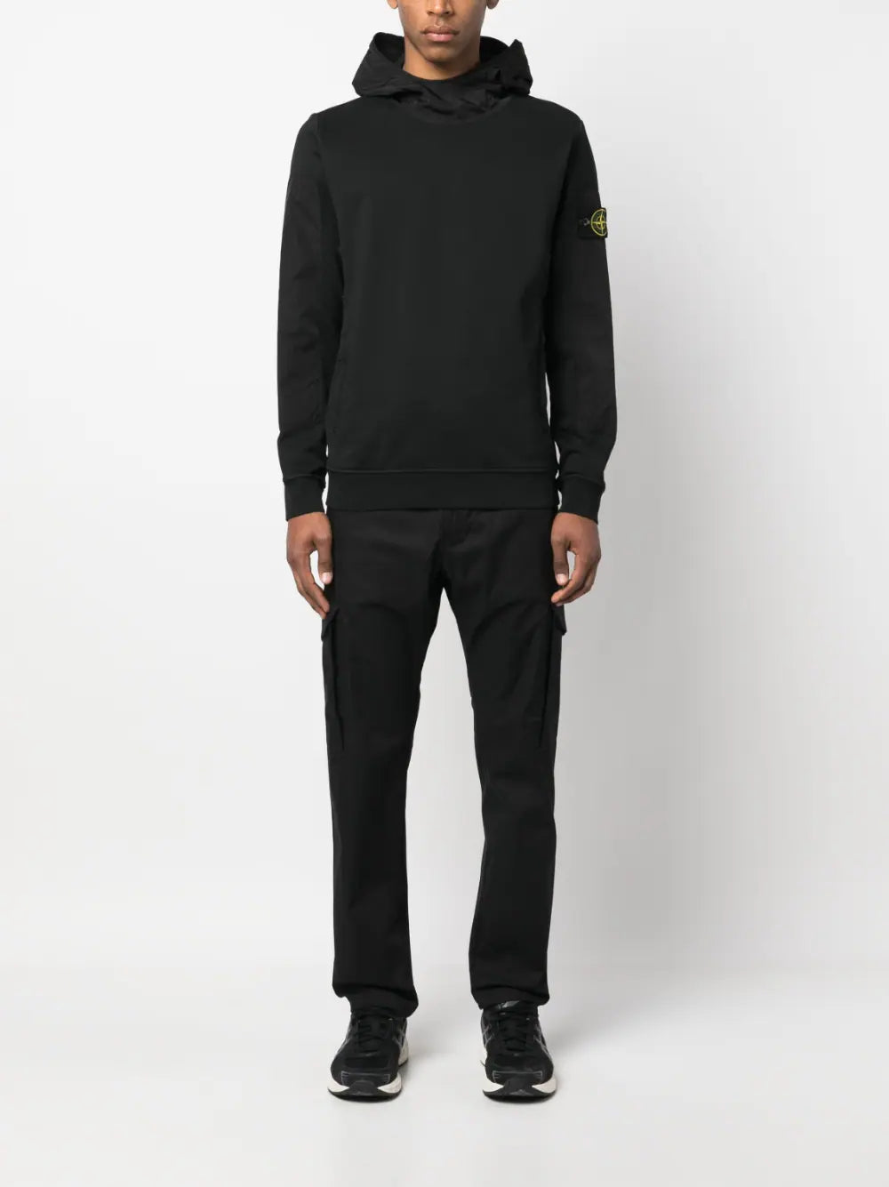 STONE ISLAND Nylon Hooded Sweatshirt Black - MAISONDEFASHION.COM