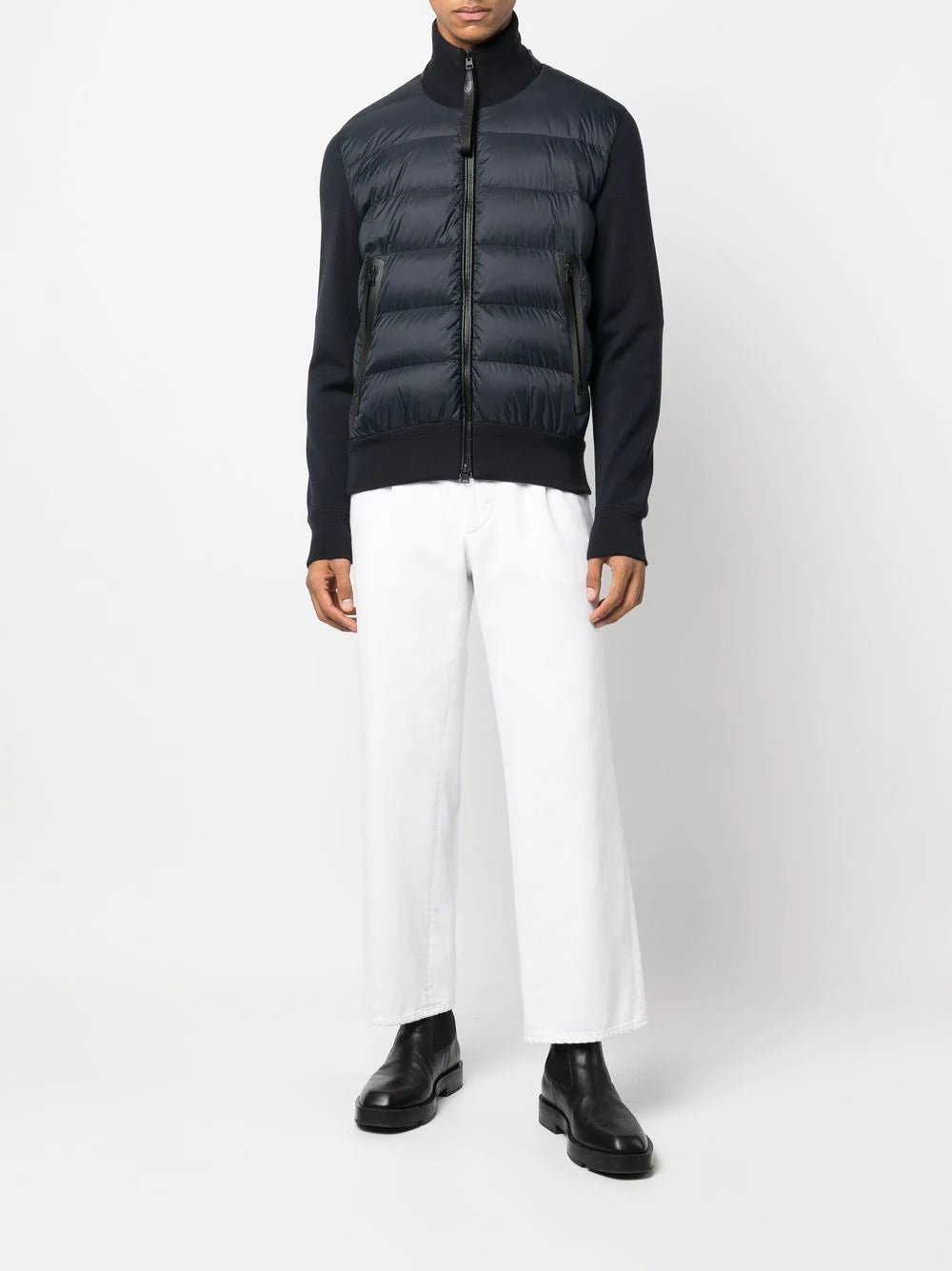 TOM FORD Zip Up Padded Jacket Navy - MAISONDEFASHION.COM