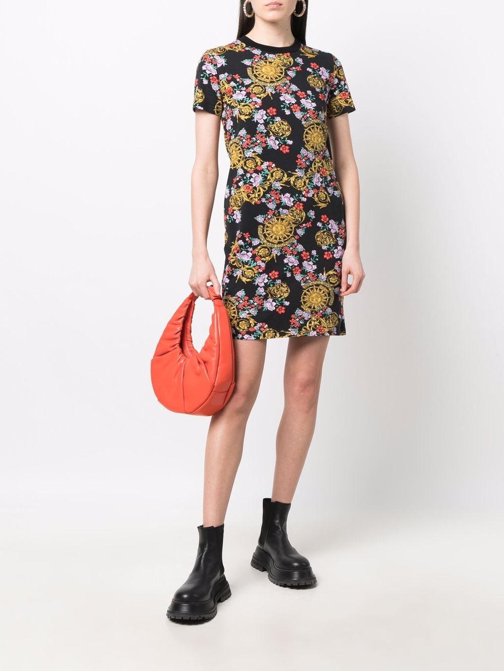 VERSACE WOMEN Mix Print Dress Black - MAISONDEFASHION.COM