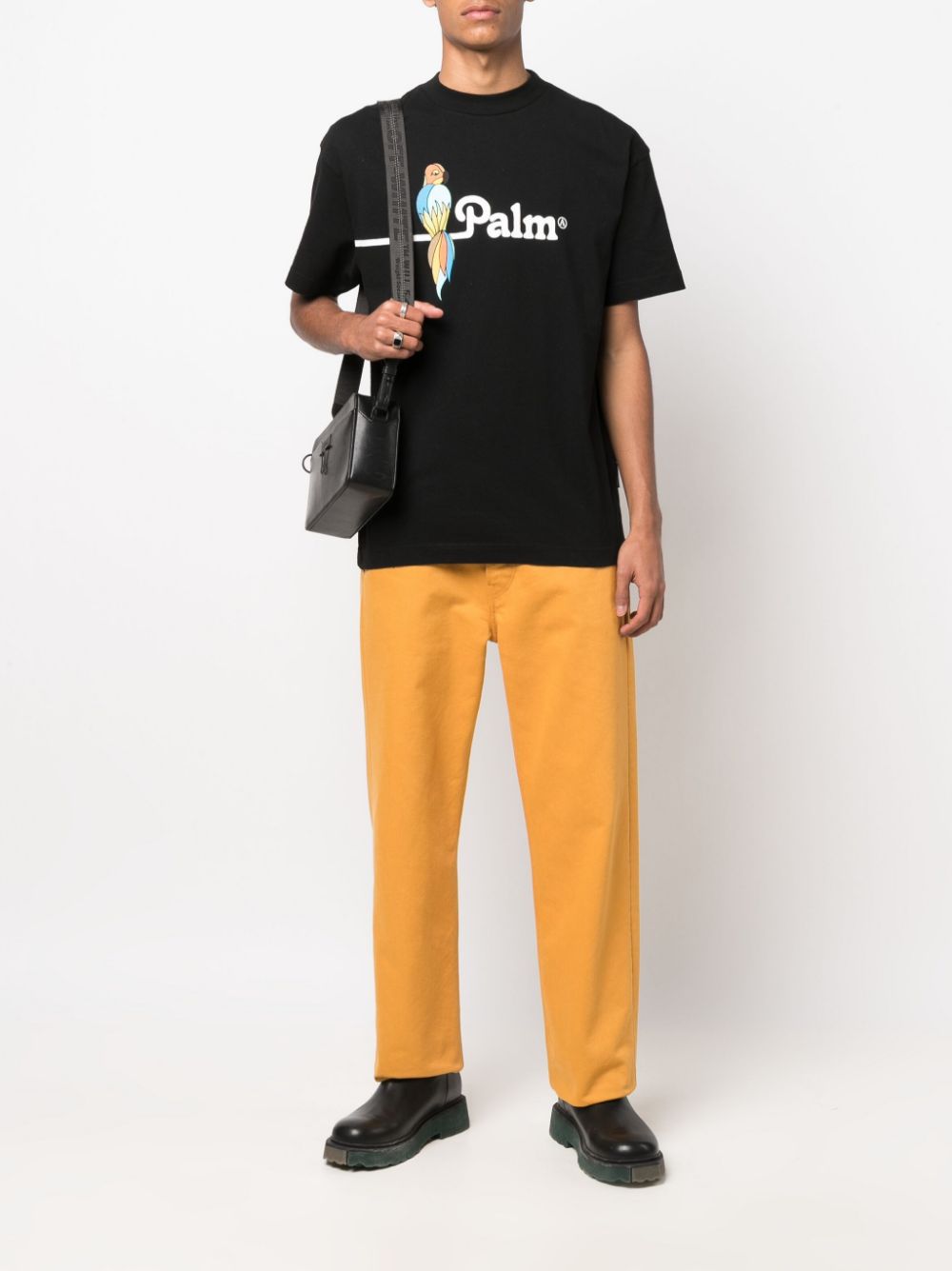 PALM ANGELS Parrot Classic T-Shirt Black - MAISONDEFASHION.COM