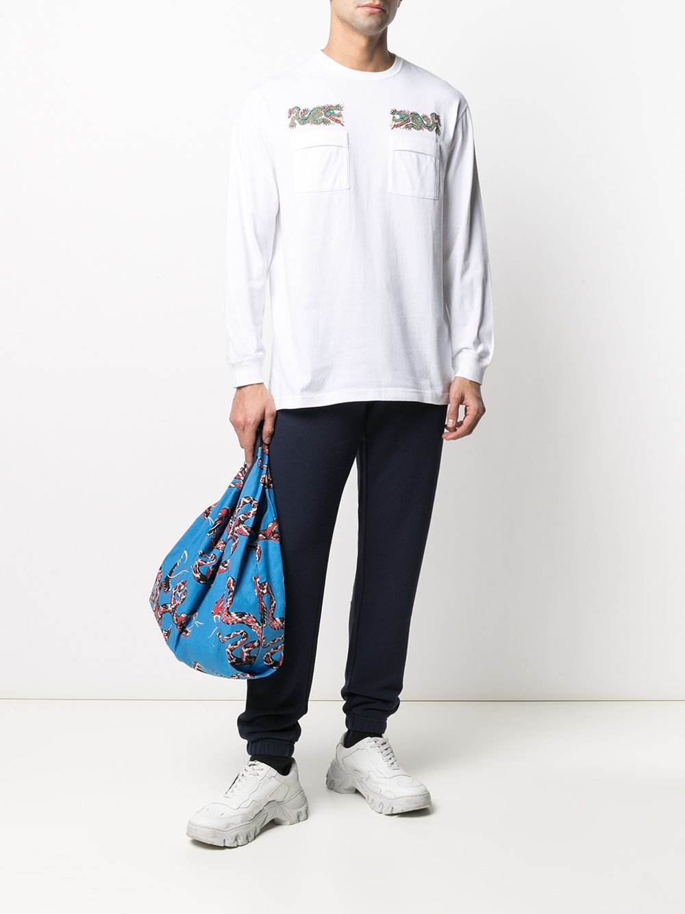 MAHARISHI Liberty Dragon Long Sleeve T-Shirt White - Maison De Fashion 