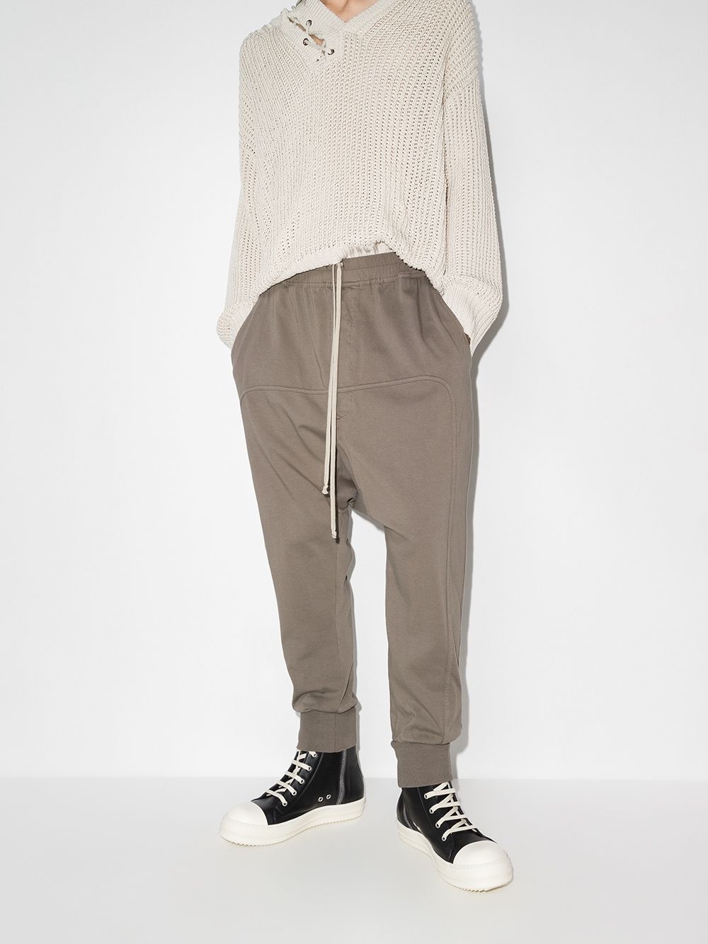 RICK OWENS DRKSHDW Prisoner Cut Sweat Pants Dust - MAISONDEFASHION.COM