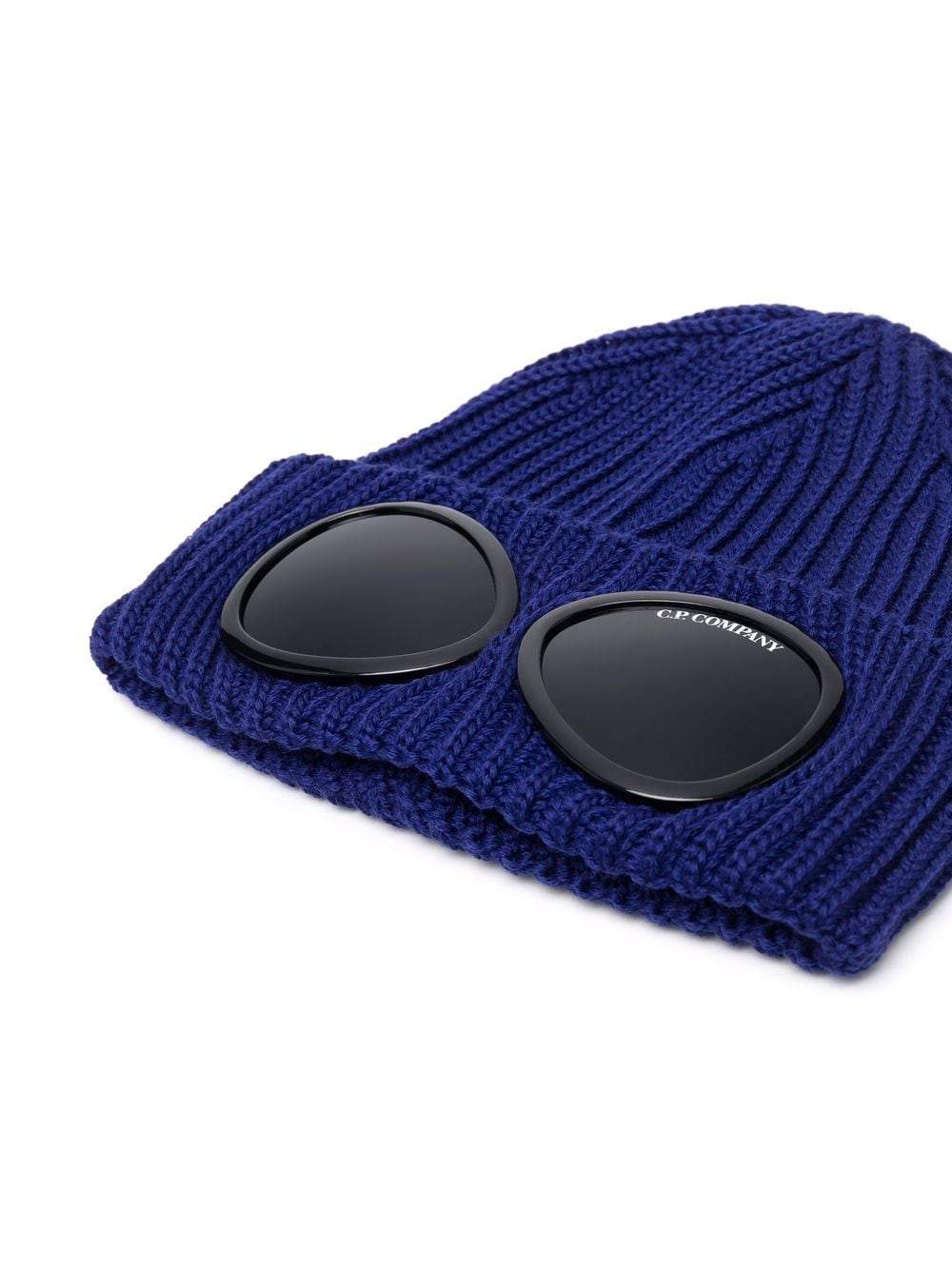 C.P. COMPANY Goggle Knit Beanie Blue - MAISONDEFASHION.COM