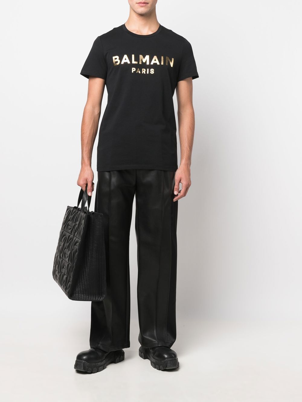 BALMAIN Classic SS T-Shirt Black/Gold - MAISONDEFASHION.COM