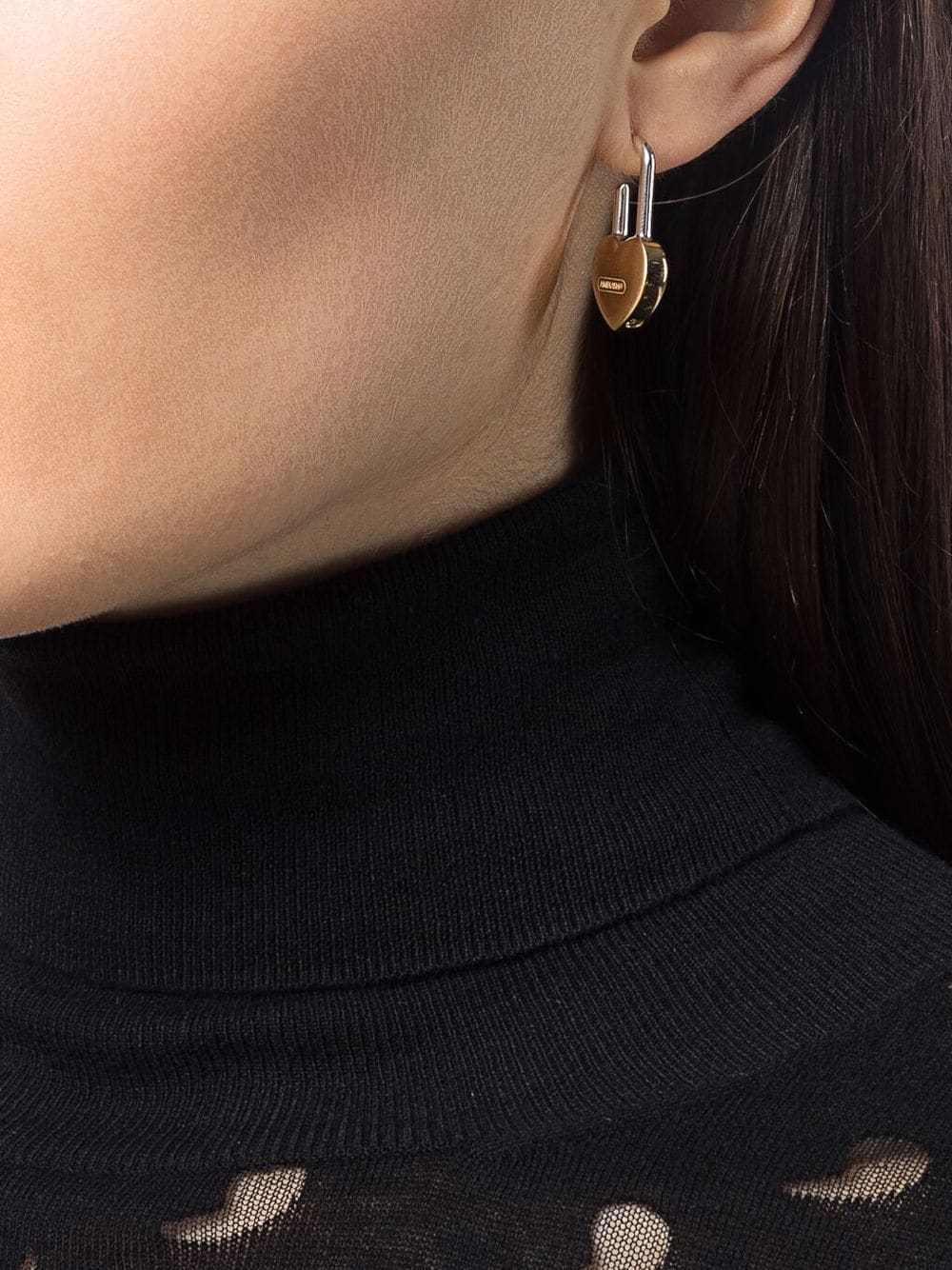 AMBUSH WOMEN Heart padlock earring Gold - MAISONDEFASHION.COM