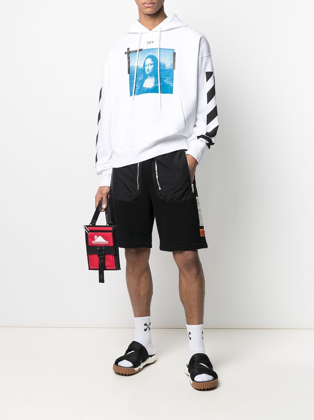 OFF-WHITE Blue Mona Lisa Over Hoodie White - Maison De Fashion 