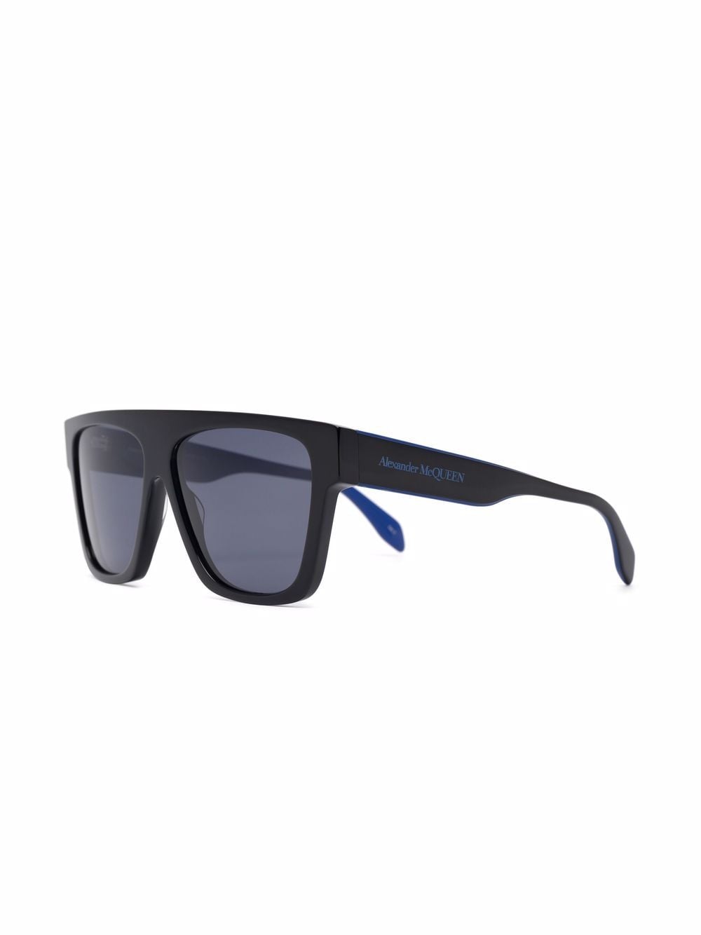 ALEXANDER MCQUEEN Selvedge aviator-frame sunglasses Black/Blue - MAISONDEFASHION.COM