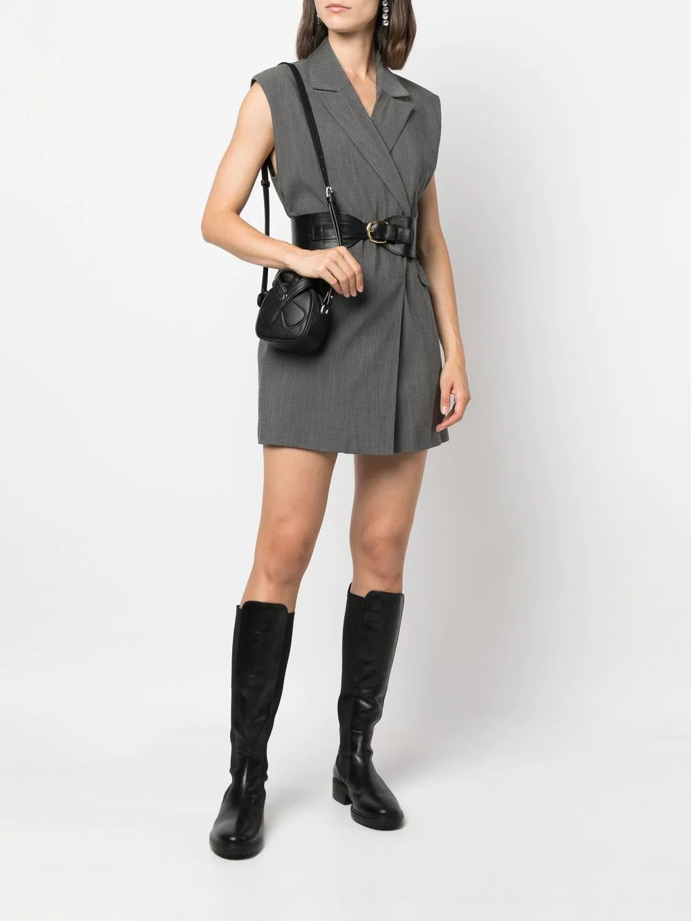 COURRÉGES WOMEN Leather Loop Micro Bag Black – MAISONDEFASHION.COM