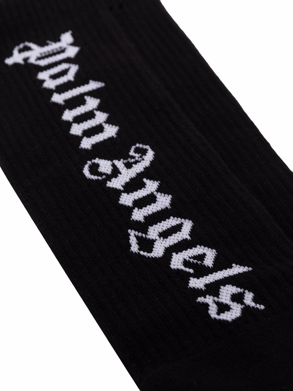 PALM ANGELS Vertical Logo Socks Black/White - MAISONDEFASHION.COM