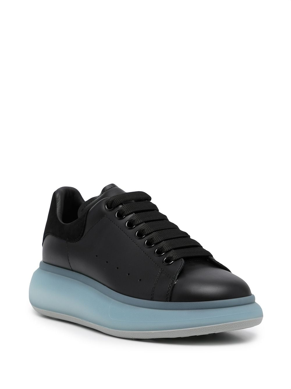 ALEXANDER MCQUEEN Oversized low-top sneakers Black/frost blue - MAISONDEFASHION.COM