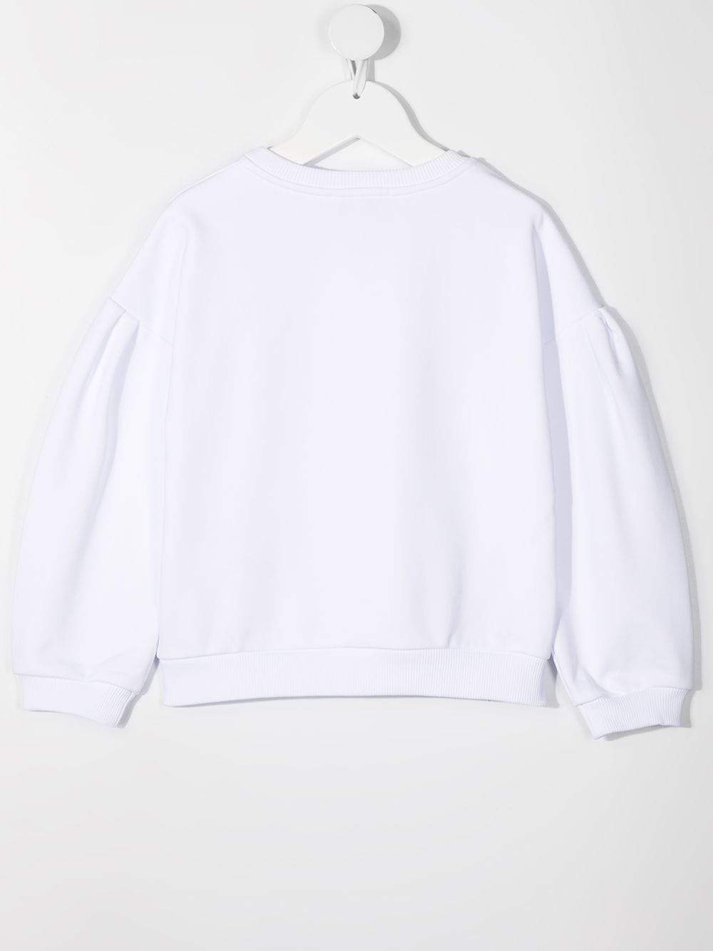 GIVENCHY KIDS Iridescent logo print sweater White - MAISONDEFASHION.COM