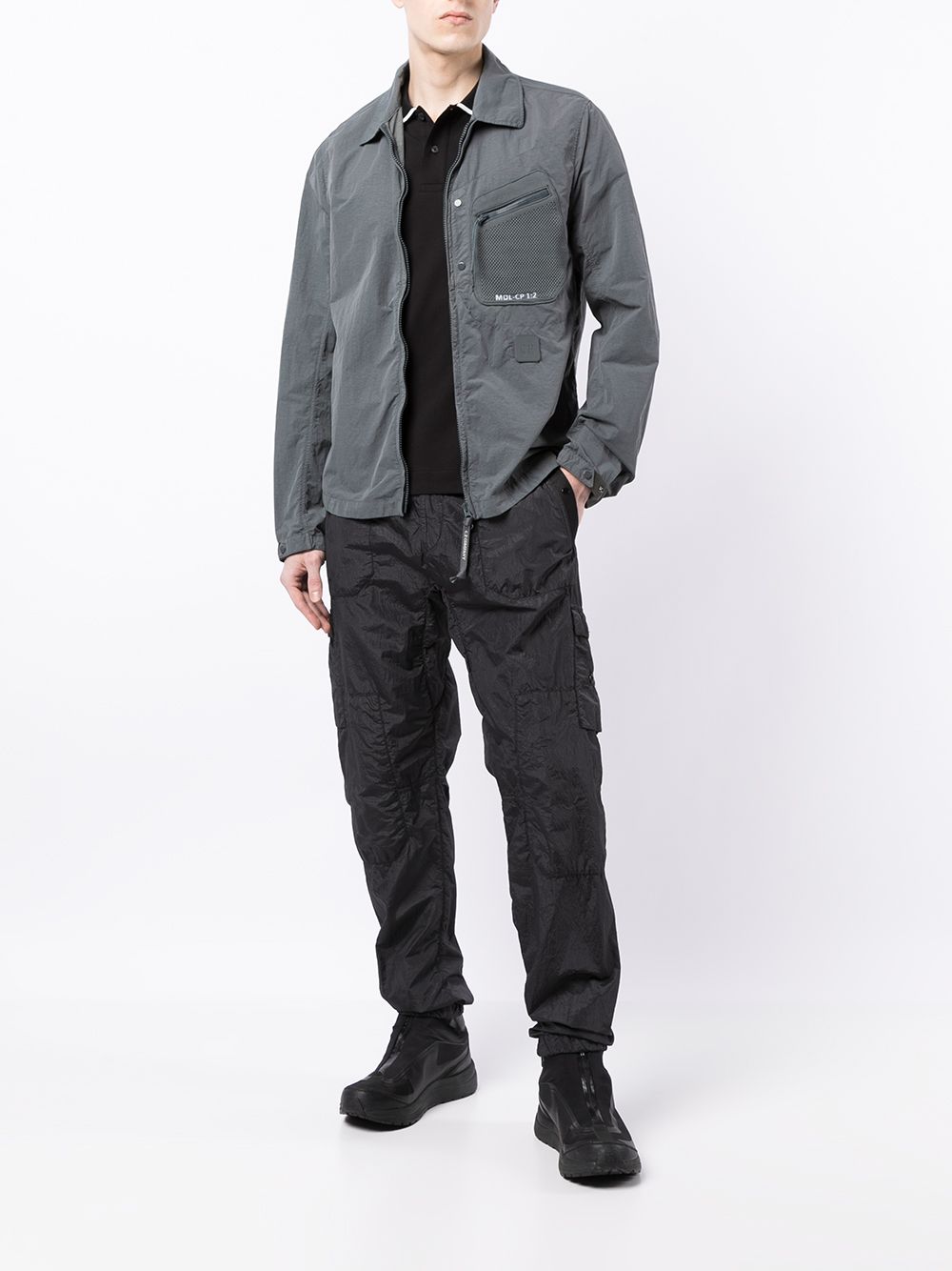 C.P. COMPANY Mesh pocket shirt jacket Grey - MAISONDEFASHION.COM