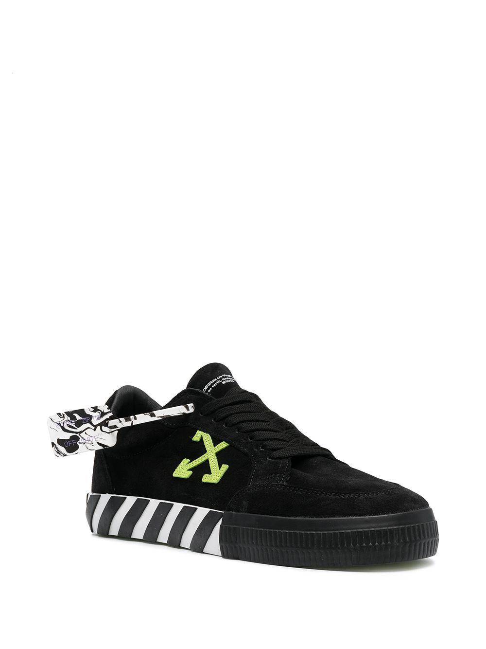 OFF-WHITE Low Vulcanized Suede Sneakers Black/Green - MAISONDEFASHION.COM