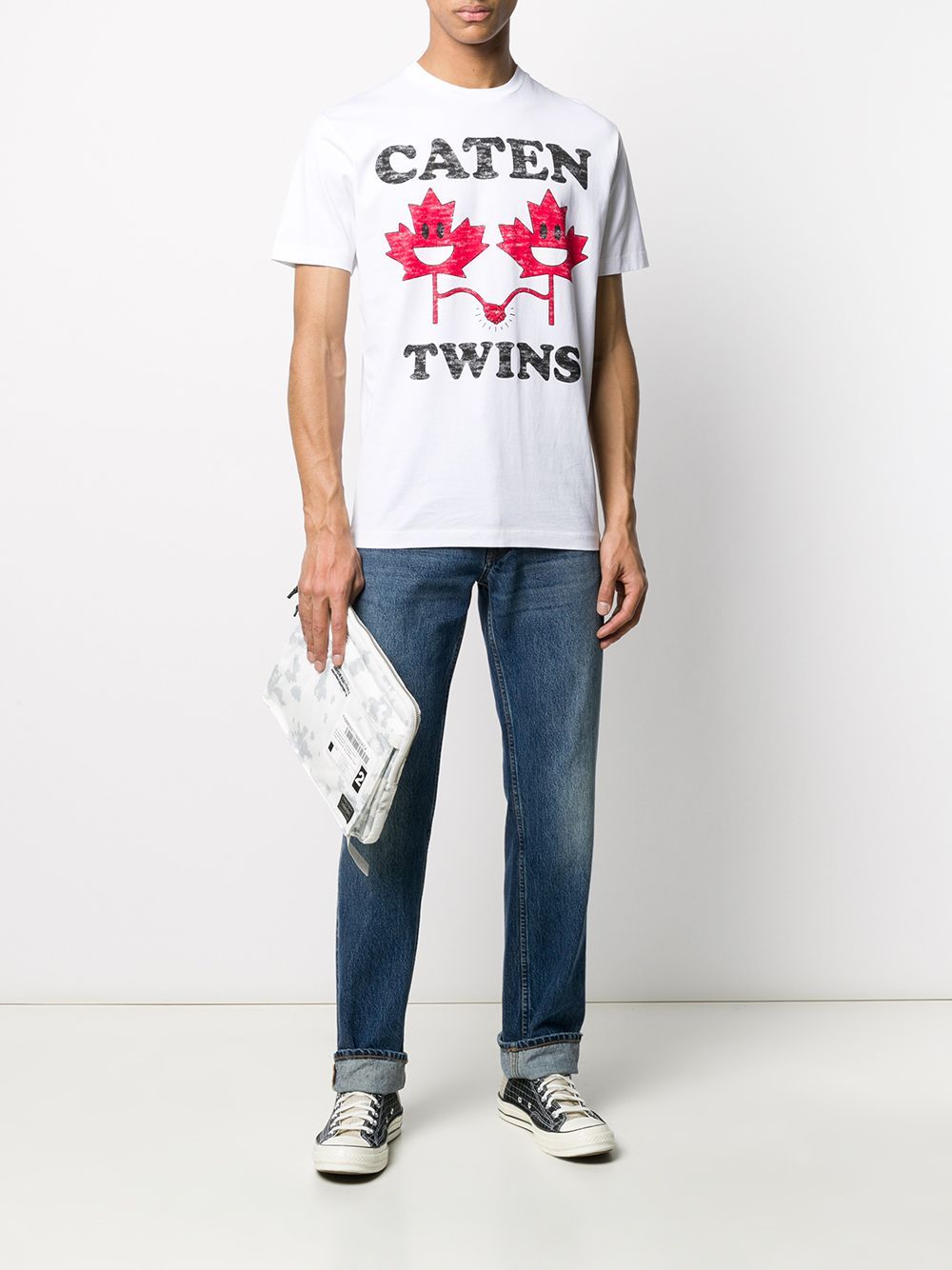 DSQUARED2 Maple Leaf Twins T-Shirt White - Maison De Fashion 