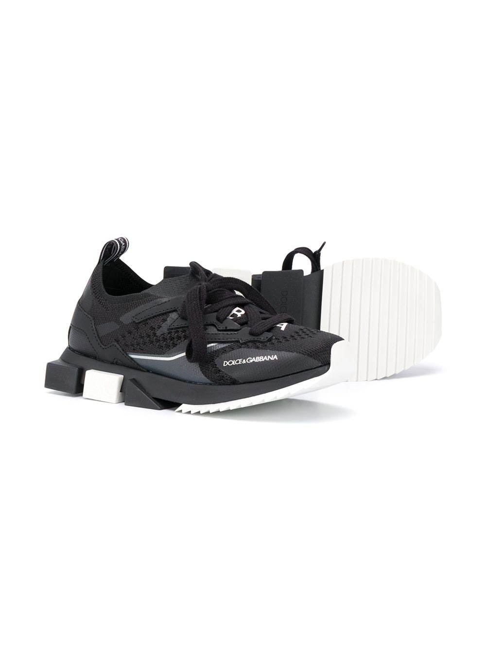 DOLCE & GABBANA KIDS X Gen Lace Up Sneakers Black - MAISONDEFASHION.COM
