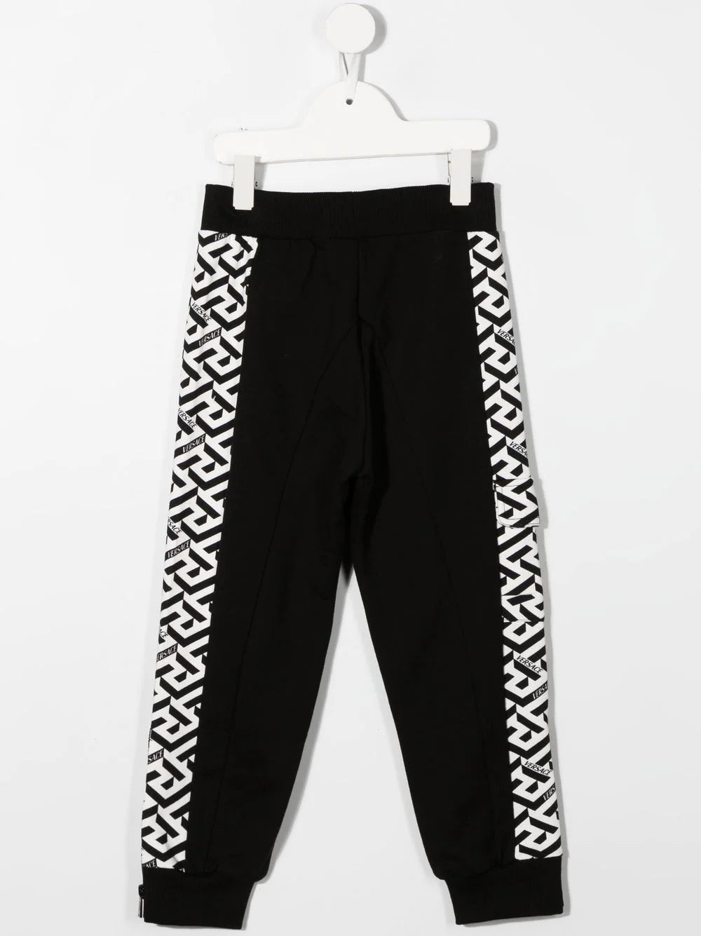 VERSACE KIDS Greca Logo Print Sweat Pants Black - MAISONDEFASHION.COM