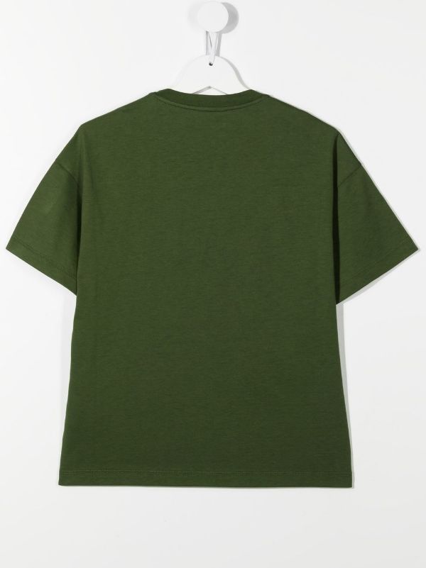 FENDI KIDS Pocket Detail T-Shirt Green - MAISONDEFASHION.COM