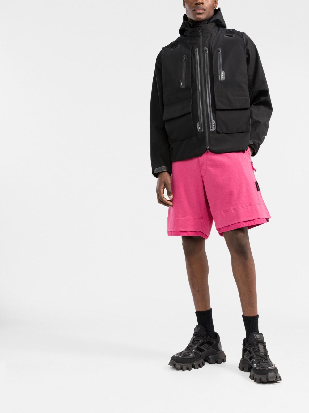 STONE ISLAND SHADOW PROJECT  Speckled-cotton bermuda shorts Pink - MAISONDEFASHION.COM