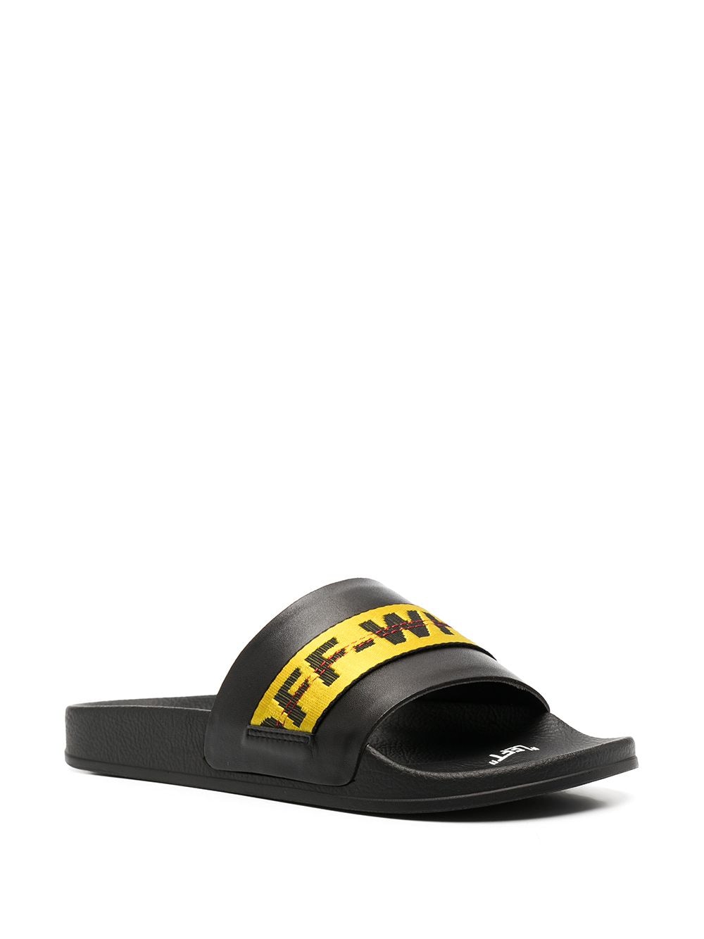 OFF-WHITE Industrial Belt Sliders Black/Yellow - Maison De Fashion 