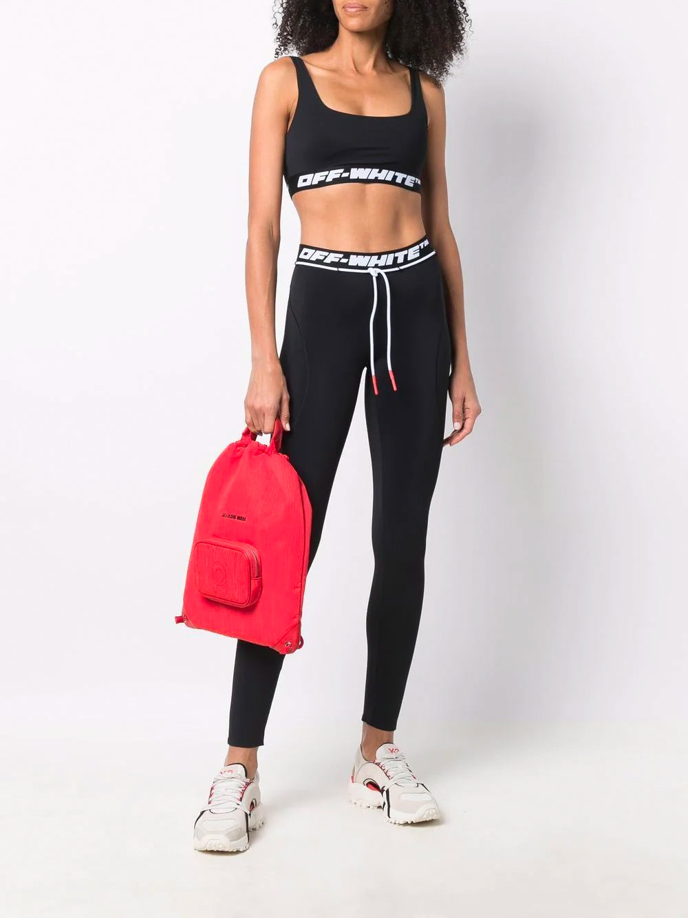 OFF-WHITE WOMEN Athl Logo Band Leggings Black - MAISONDEFASHION.COM