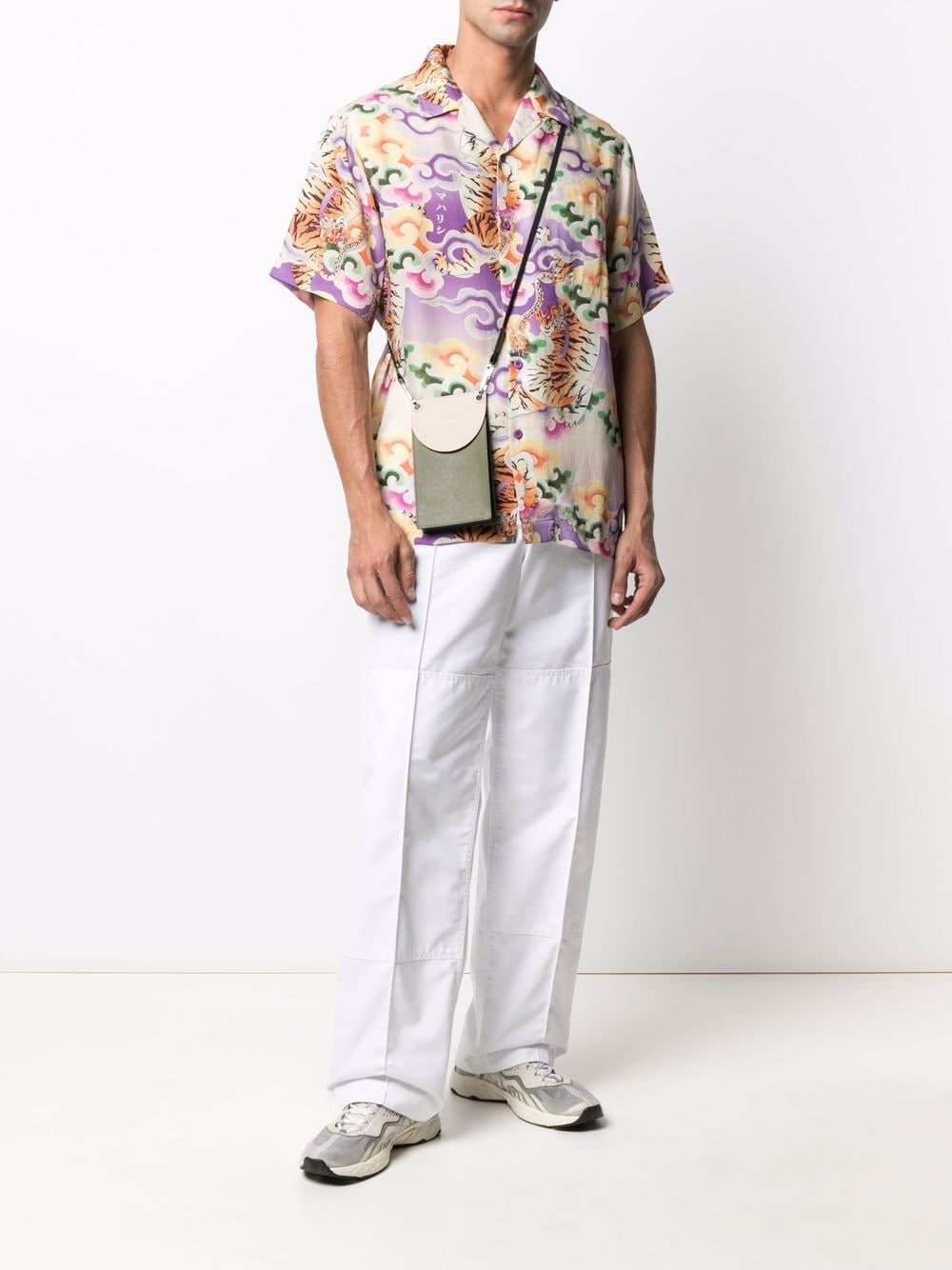 MAHARISHI Gradient-effect short-sleeved shirt Purple - MAISONDEFASHION.COM