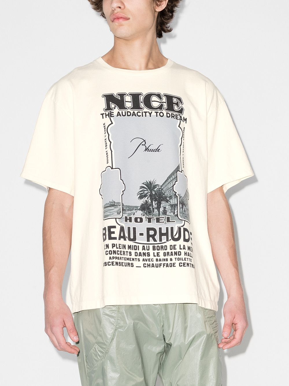 RHUDE Nice Print T-Shirt White - MAISONDEFASHION.COM
