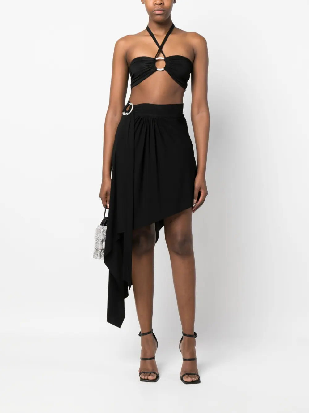 ALEXANDRE VAUTHIER Midi Skirt Black - MAISONDEFASHION.COM