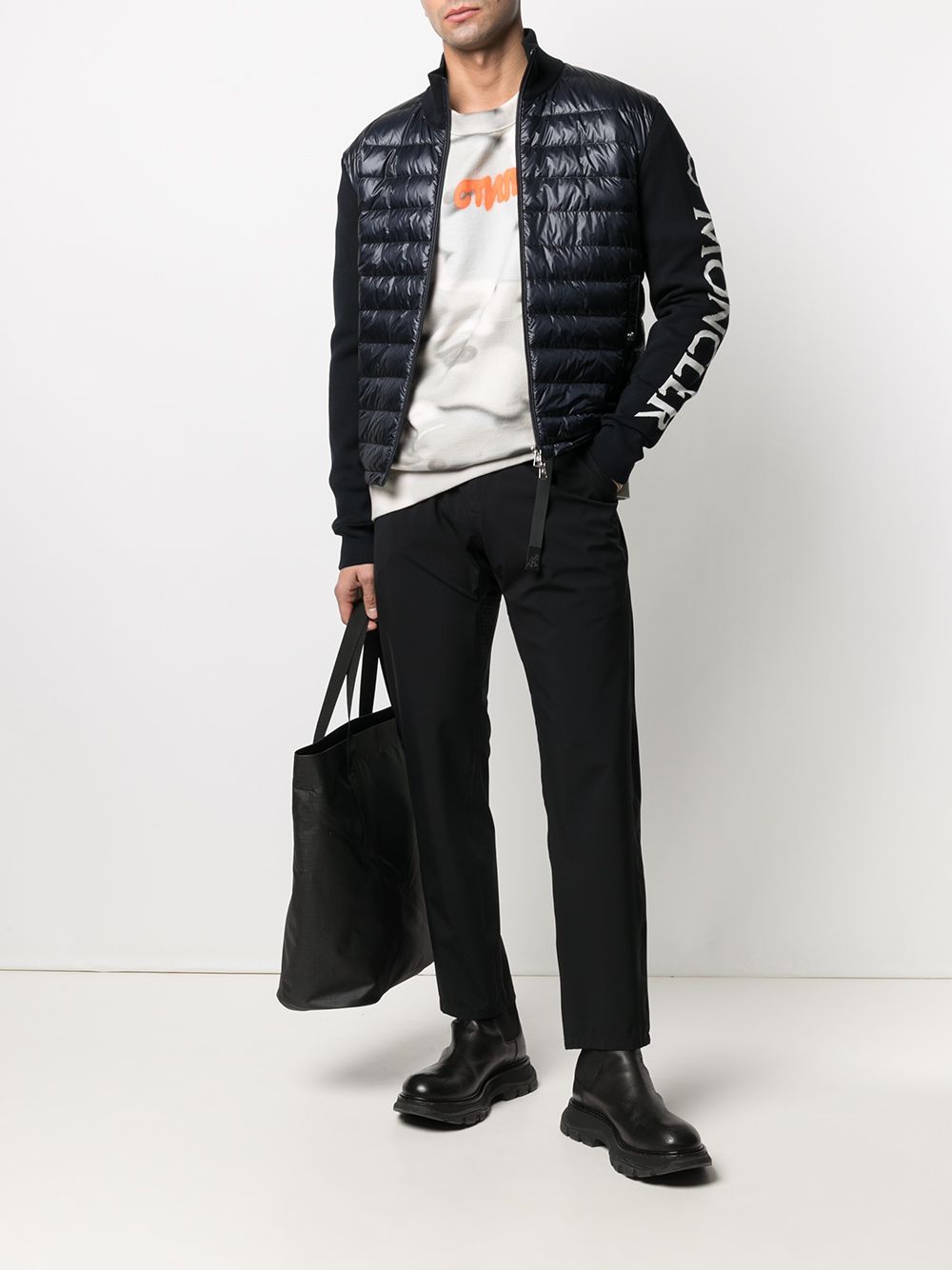 MONCLER Cardigan Tricot Logo Jacket Navy - MAISONDEFASHION.COM