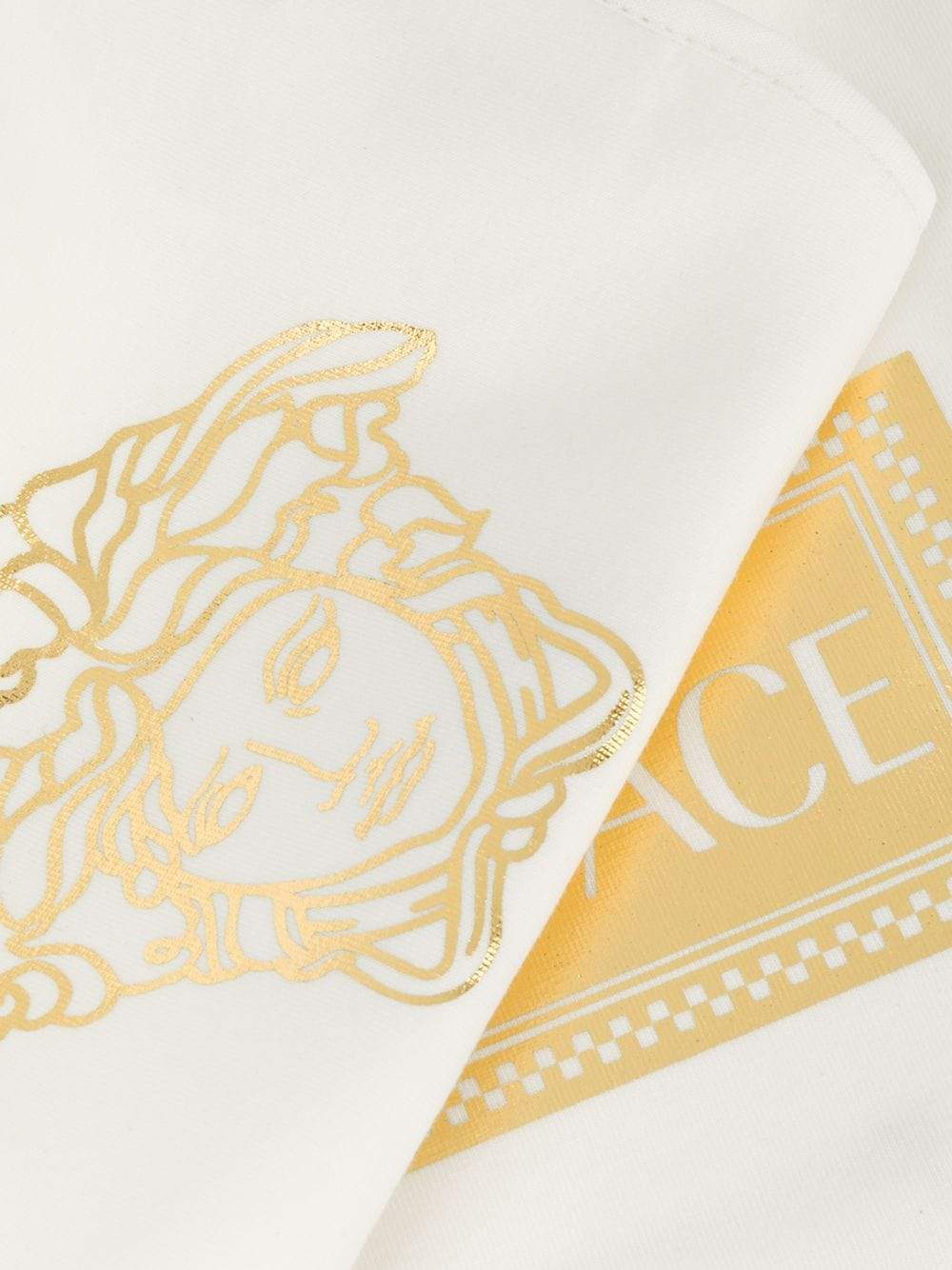 VERSACE KIDS Baby Medusa Bib White/Gold - Maison De Fashion 