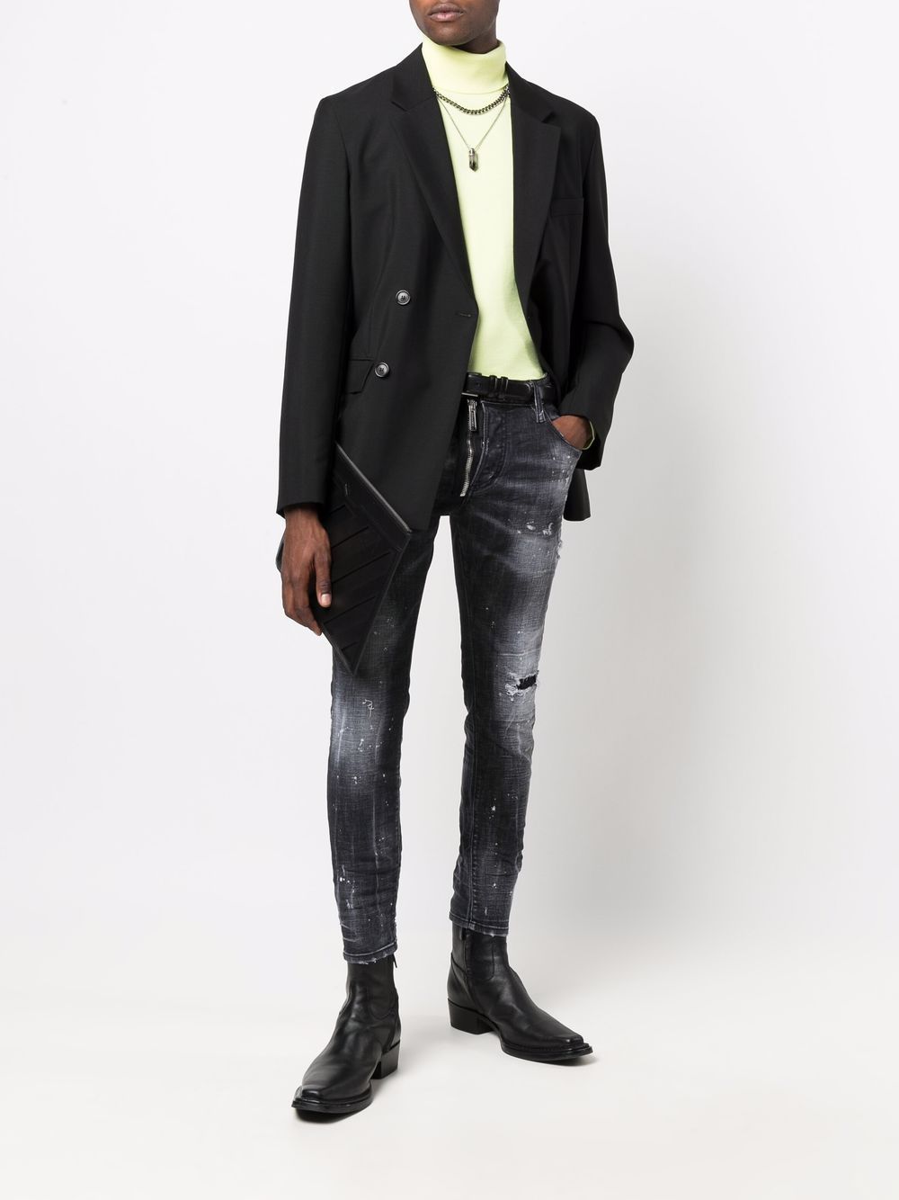 DSQUARED2 Mid-rise slim-cut jeans Black - MAISONDEFASHION.COM