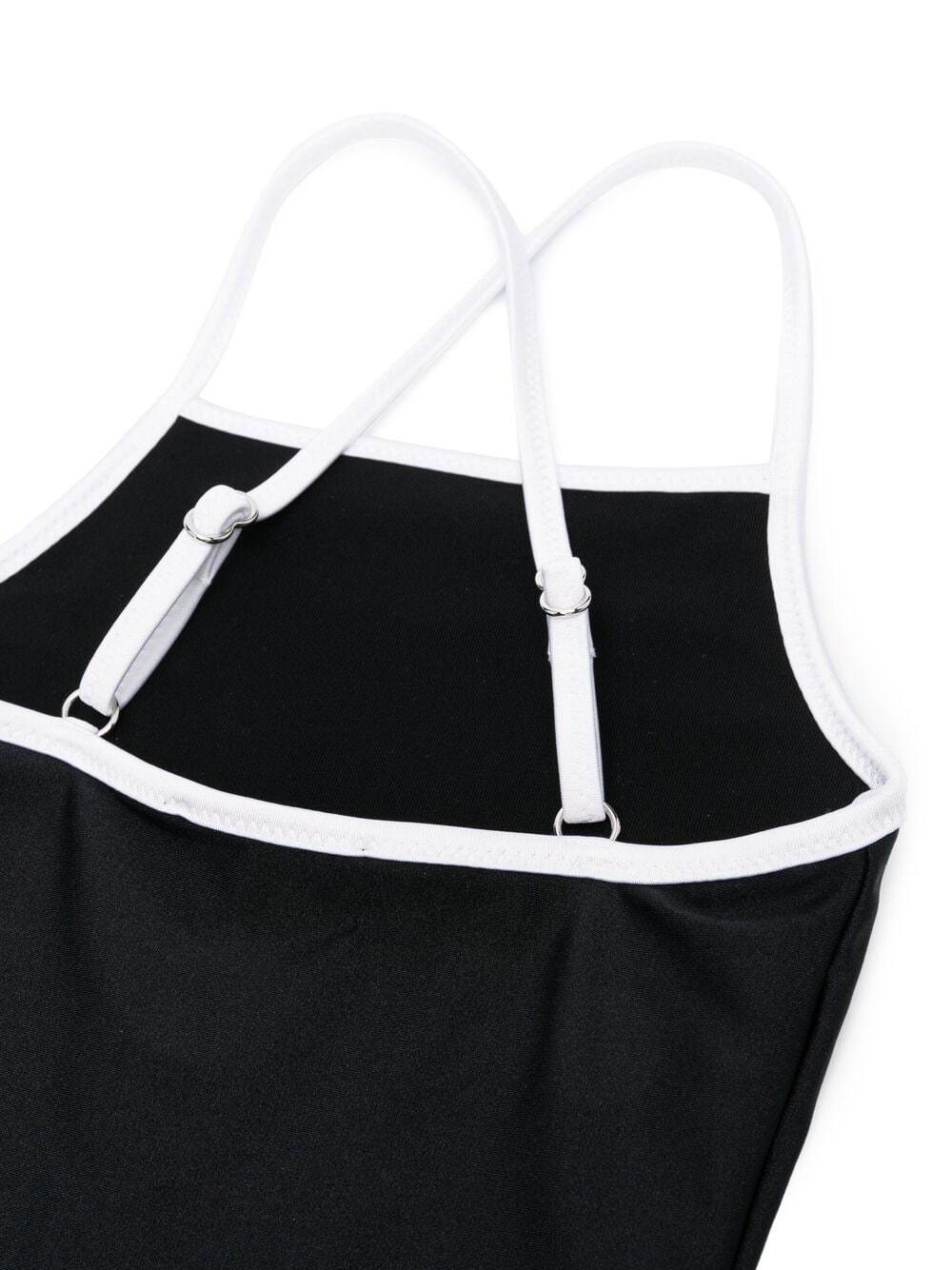 BALMAIN KIDS Logo-print swimsuit Black/Gold - MAISONDEFASHION.COM