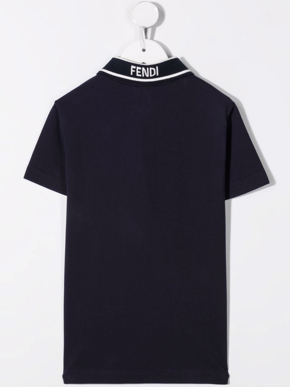 FENDI KIDS Logo Polo Shirt Navy - MAISONDEFASHION.COM