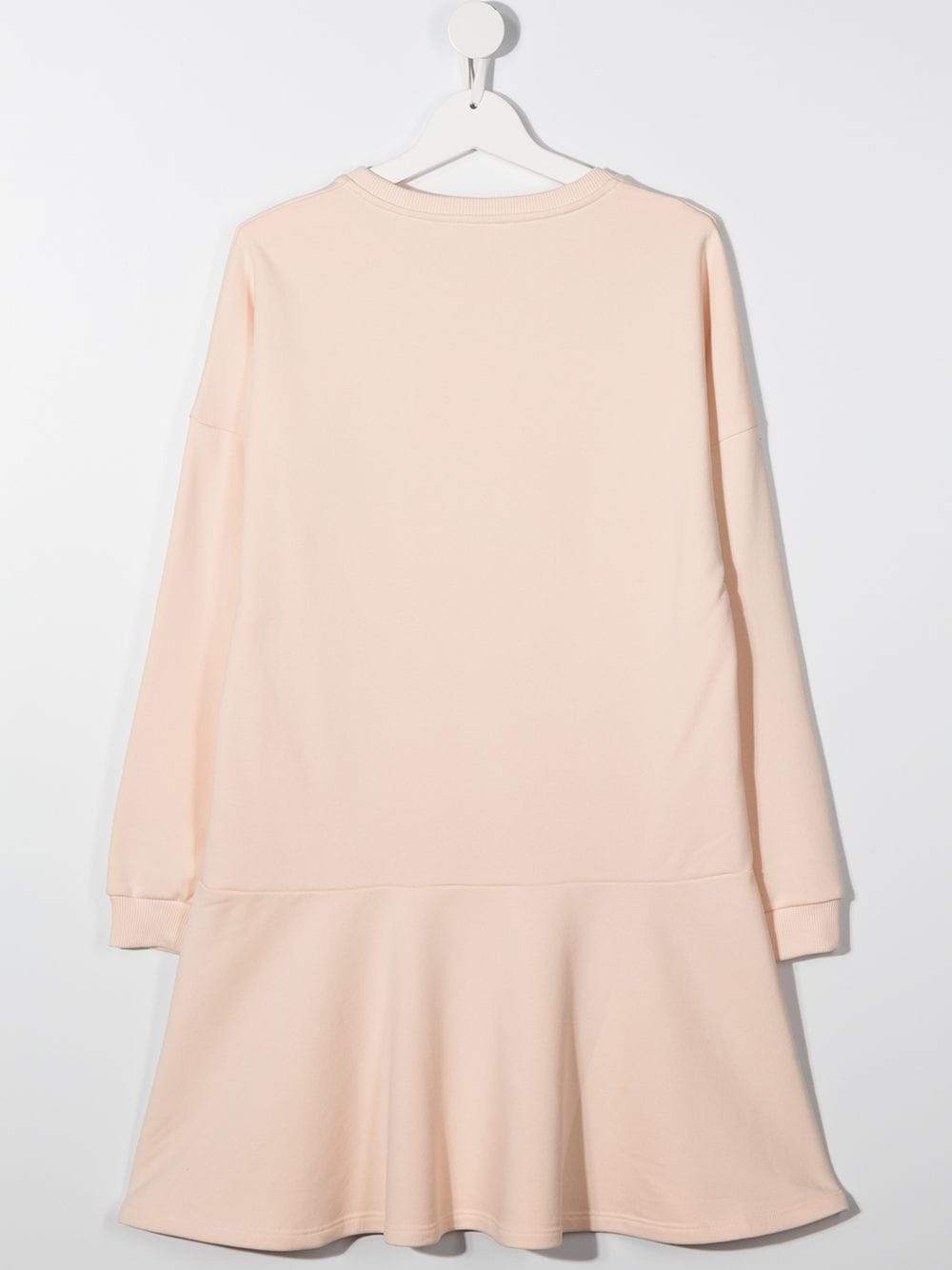 CHLOÉ KIDS Outline Logo Sweater Dress Pink/White - Maison De Fashion 