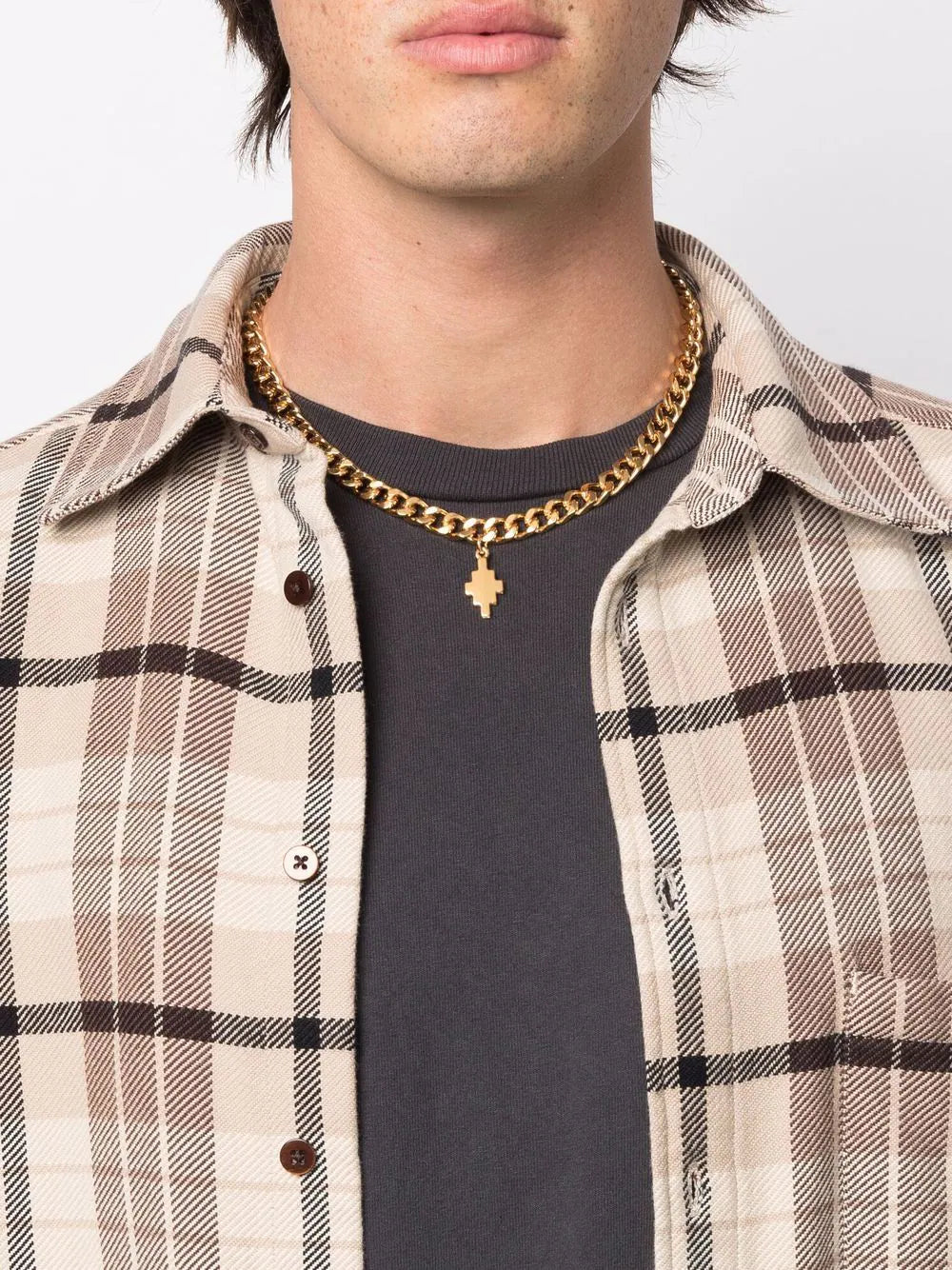 MARCELO BURLON Cross Necklace Gold - MAISONDEFASHION.COM