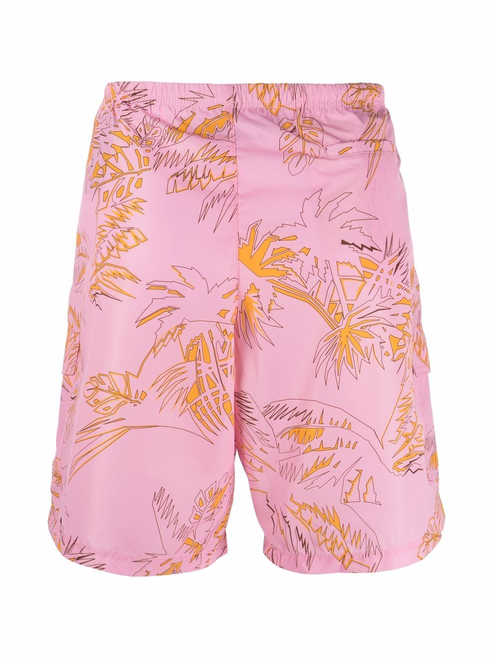 PALM ANGELS Abstract Palms Swim Shorts Pink - MAISONDEFASHION.COM