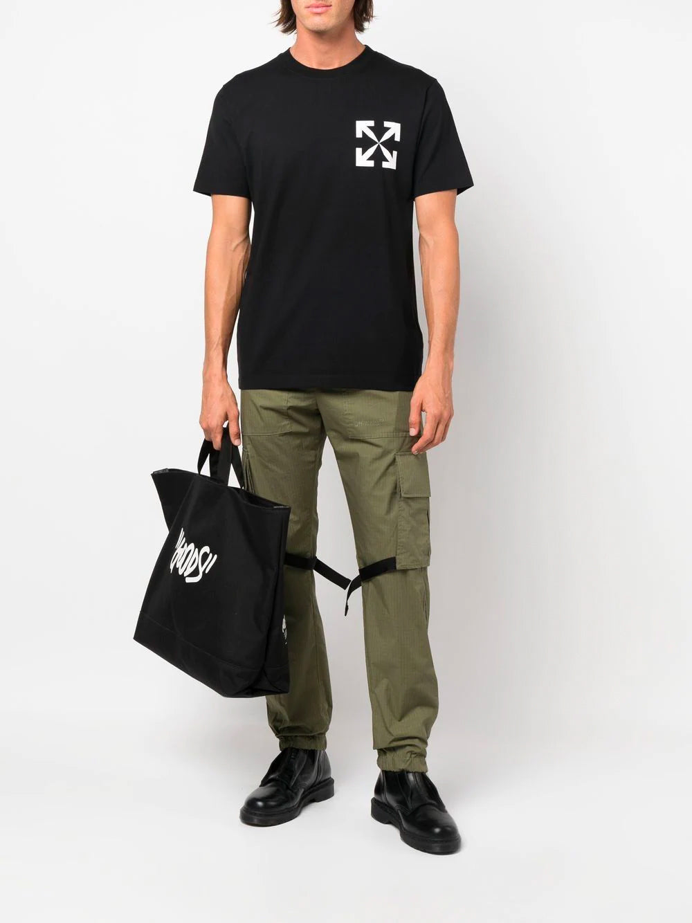 OFF-WHITE Arrow Slim T-Shirt Black - MAISONDEFASHION.COM