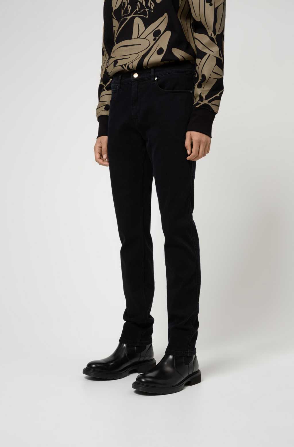 HUGO Slim Fit Gold Capsule Denim Jeans Black - Maison De Fashion 