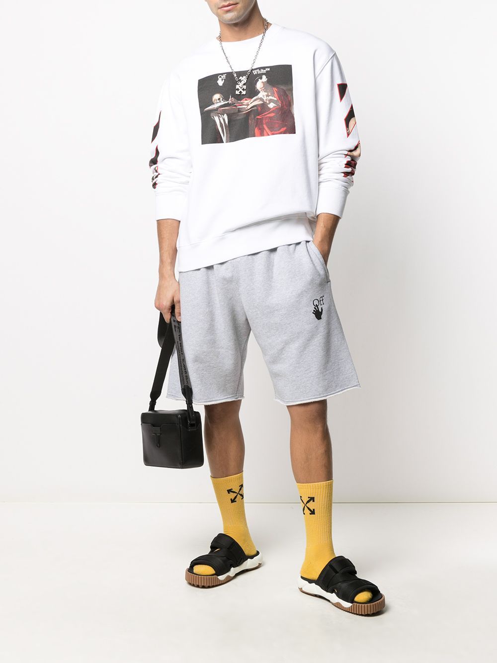 OFF-WHITE Caravaggio Slim Sweatshirt White - Maison De Fashion 