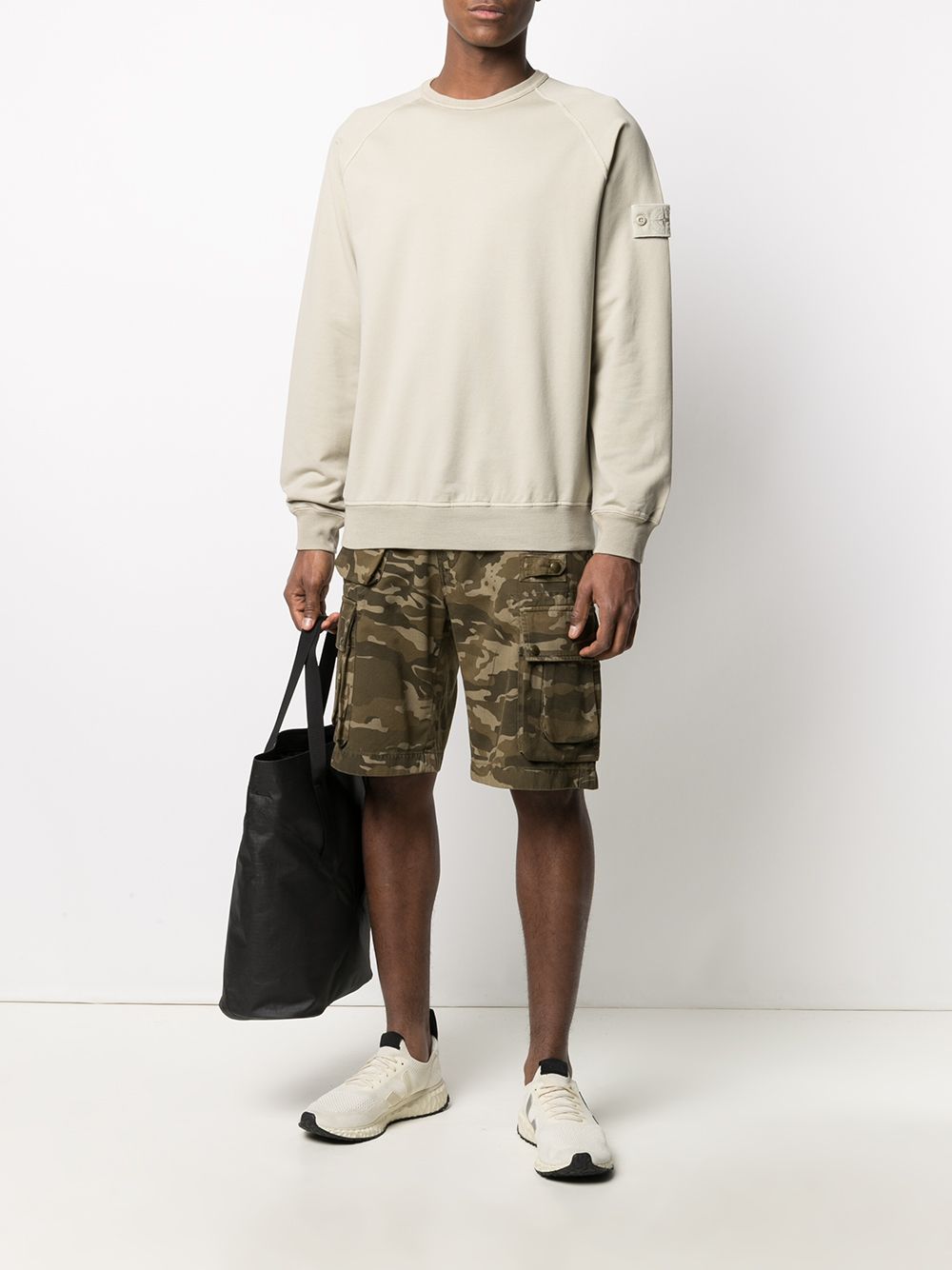 STONE ISLAND Ghost Crewneck Sweatshirt Beige - MAISONDEFASHION.COM