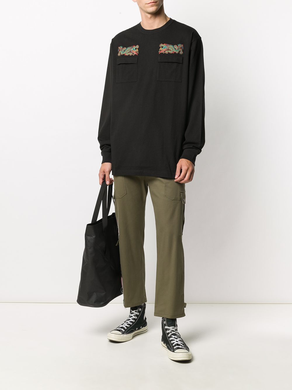 MAHARISHI Liberty Dragon Long Sleeve T-Shirt Black - Maison De Fashion 