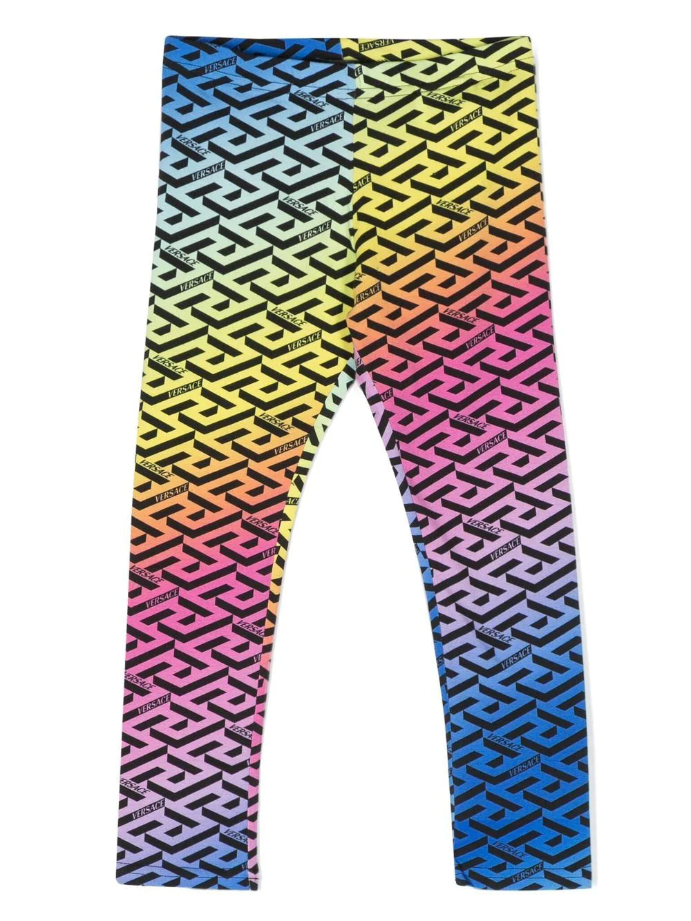 VERSACE KIDS Greca Logo Print Leggings Multicolour - MAISONDEFASHION.COM