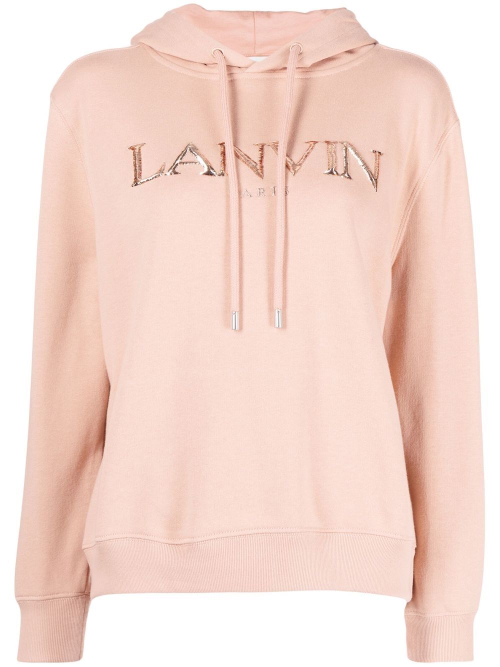 LANVIN WOMEN Embroidered Hoodie Pink Ivory - MAISONDEFASHION.COM