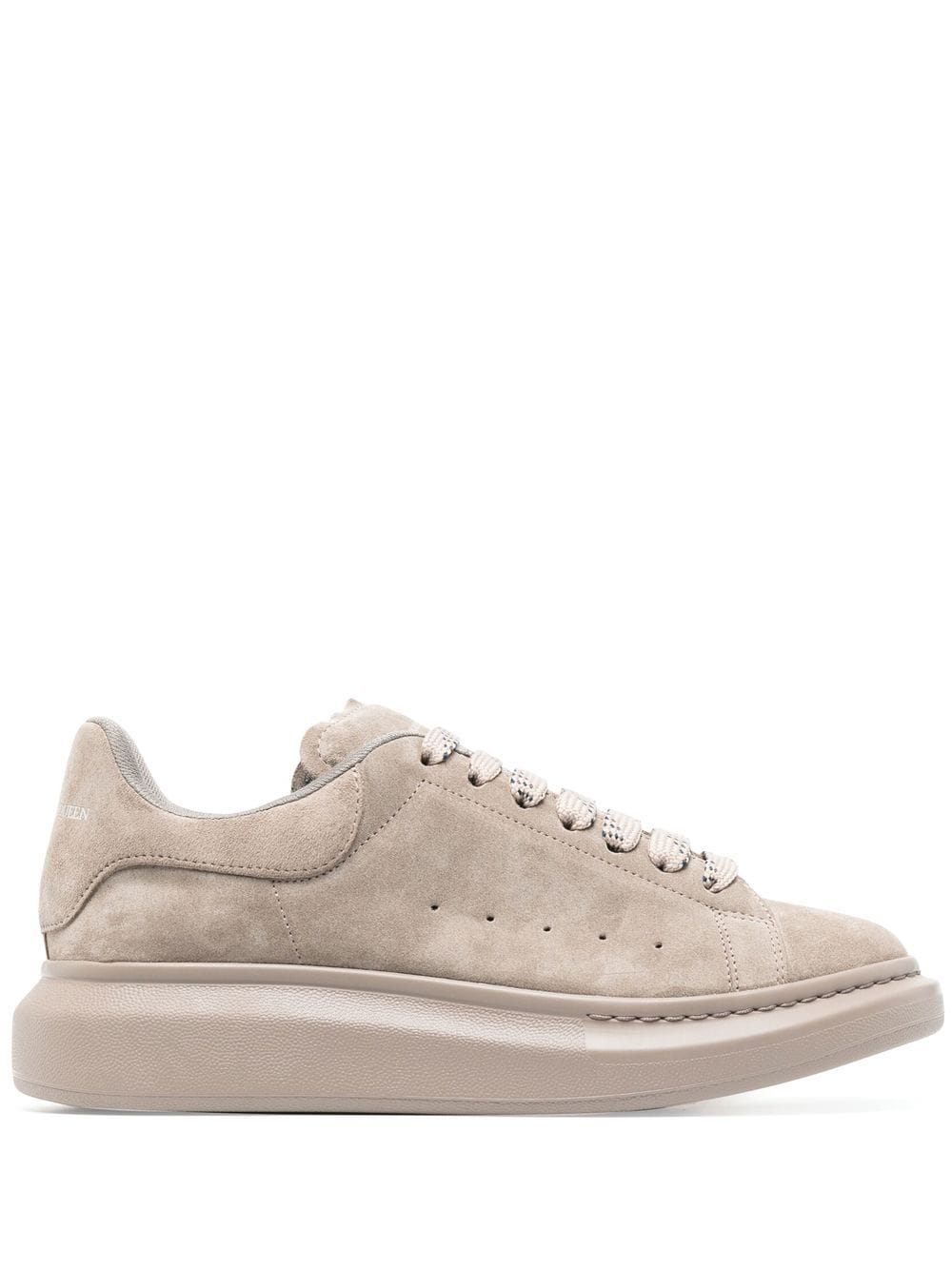 ALEXANDER MCQUEEN Oversized Suede Sneakers Stone - MAISONDEFASHION.COM