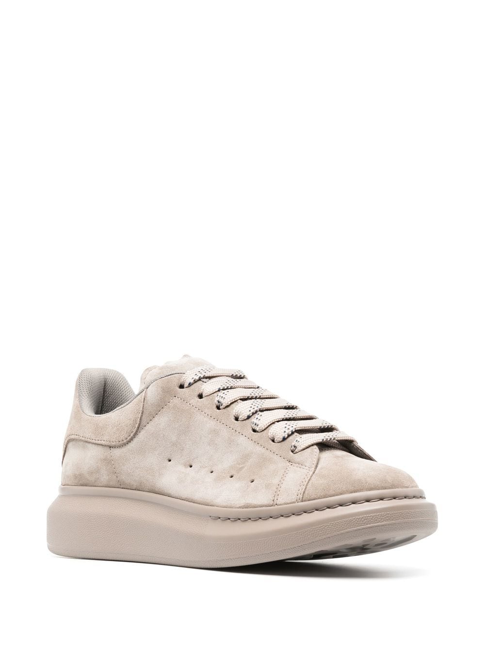 ALEXANDER MCQUEEN Oversized Suede Sneakers Stone - MAISONDEFASHION.COM