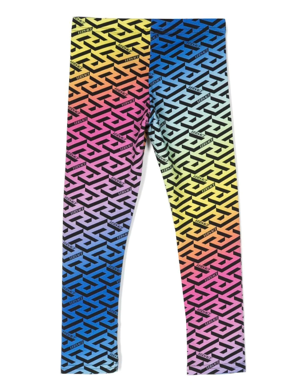 VERSACE KIDS Greca Logo Print Leggings Multicolour - MAISONDEFASHION.COM