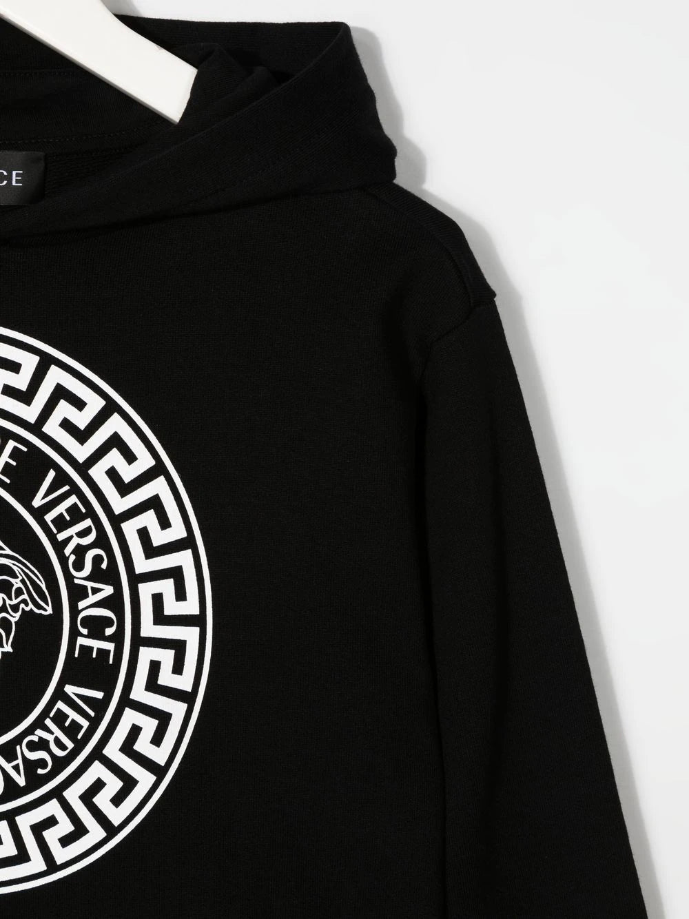 VERSACE KIDS Medusa-print Cotton Hoodie Black/White - MAISONDEFASHION.COM