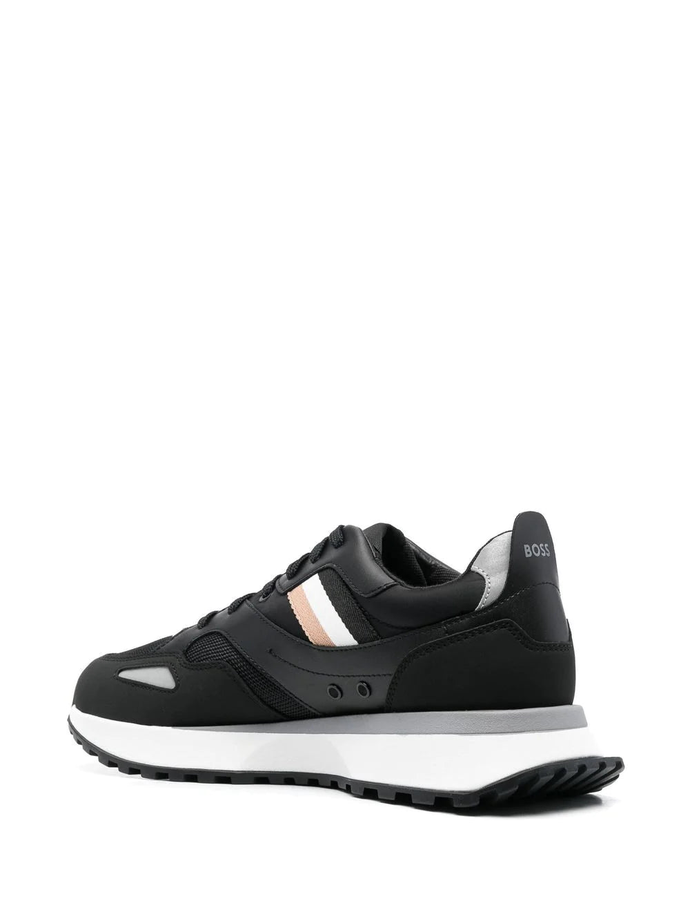 BOSS Low-top Panelled Sneakers Black - MAISONDEFASHION.COM