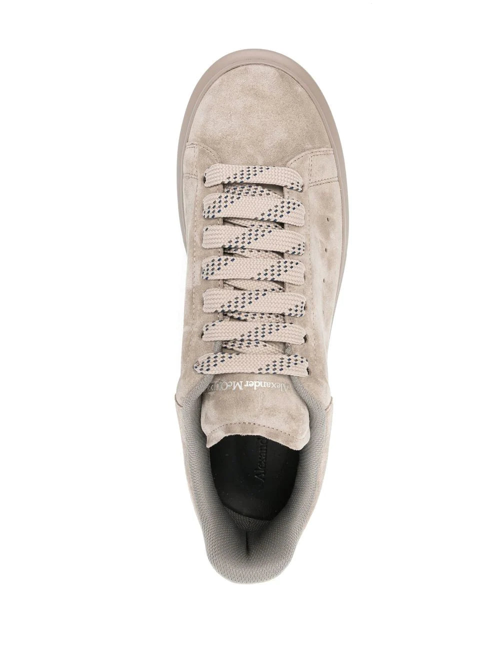 ALEXANDER MCQUEEN Oversized Suede Sneakers Stone - MAISONDEFASHION.COM