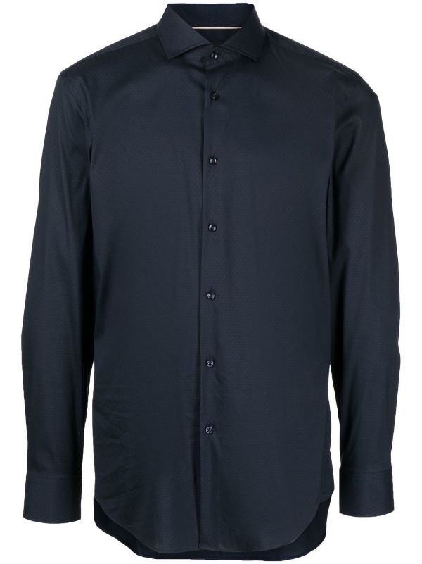 BOSS H-HANK-Spread-C1-222 Shirt Dark Blue - MAISONDEFASHION.COM