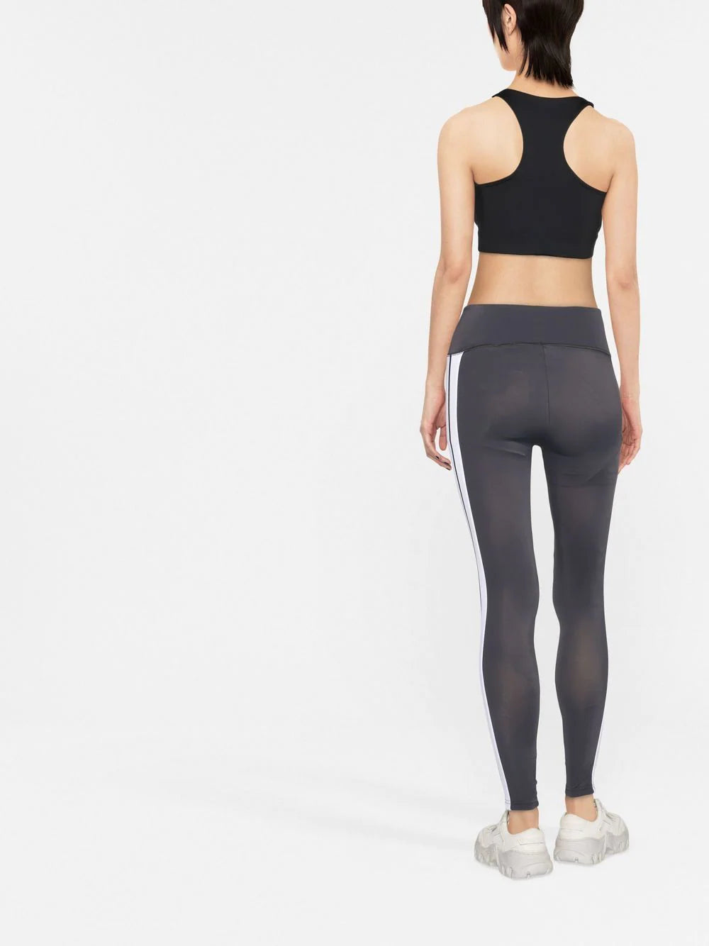 PALM ANGELS WOMEN Track Leggings Dark Grey/White - MAISONDEFASHION.COM